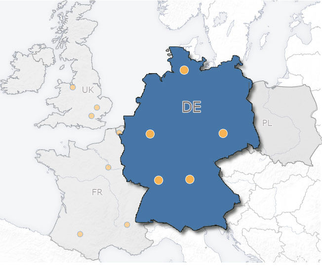 Nos sites en Allemagne