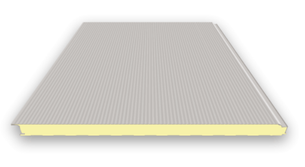 Panneaux sandwich 60mm bardage fixation cachée | RAL 9006 (blanc aluminium) micro-nervuré